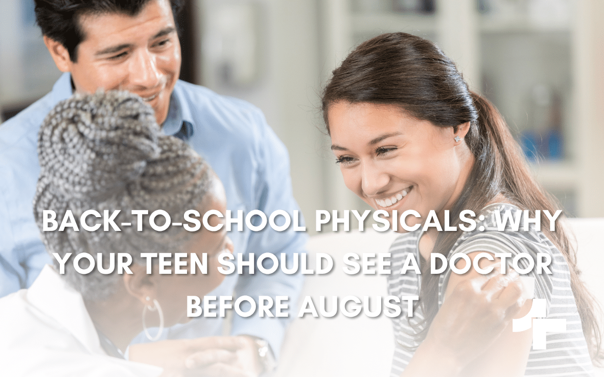 Teen at back-to-school physical exam in Rockville MD clinic