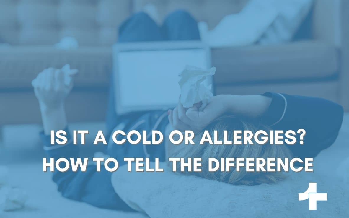 Patient comparing cold and allergy symptoms during allergy season in Maryland